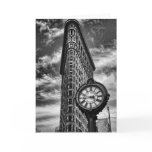 Flatiron Building and Clock in Black and White cards