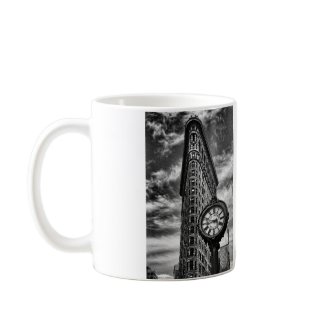 Flatiron Building and Clock in Black and White Coffee Mugs
