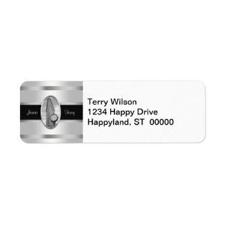 Flatiron Building BW 01 White Silver Custom Return Address Labels