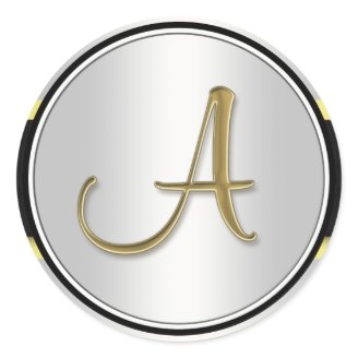 Flatiron Building Monogram Sticker White Gold BW