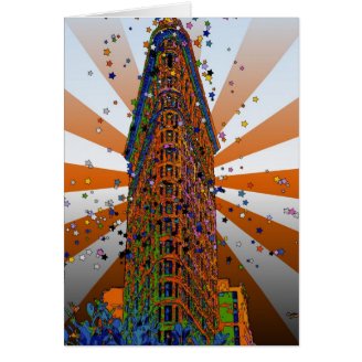 Flatiron Building - Orange & White Rays Cards