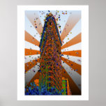 Flatiron Building - Orange & White Rays Print