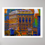 Flatiron Building Rear View - Psychedelic Style posters