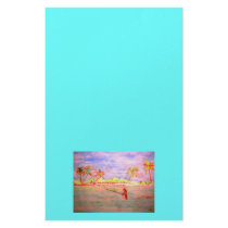 flats fly fishing girl stationery paper