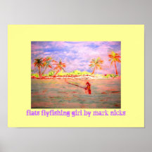 flats flyfishing girl poster