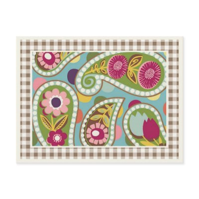 Flatter Paisley - Aqua- Postcard by HoodiesCollection