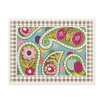 Flatter Paisley - Aqua- Postcard