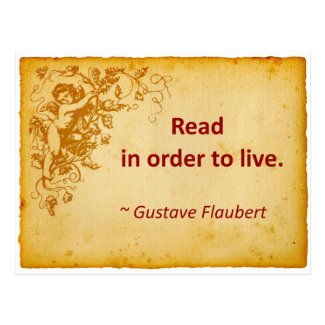 Flaubert Quote on Reading Postcard