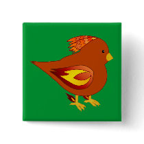 flawing cute fir bird pin