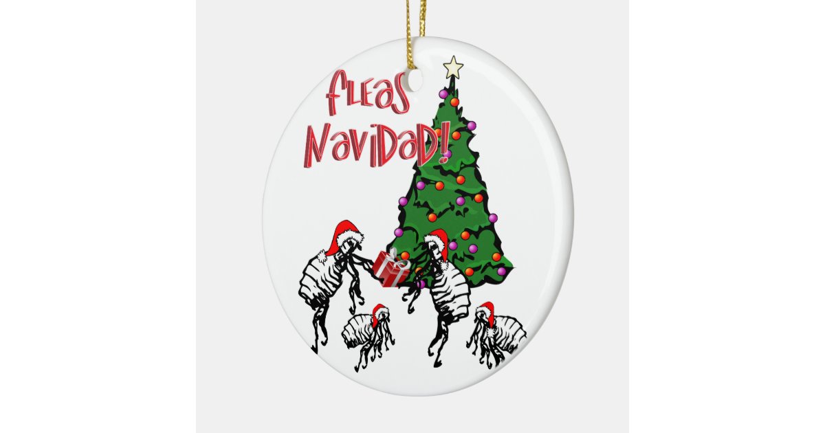 FLEAS NAVIDAD Christmas Fleas and Christmas Tree Ceramic Ornament