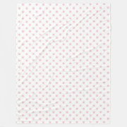 Fleece Blanket/White with Pink Polka Dots Fleece Baby Blankets