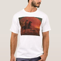 Fleeing a Prairie Fire (1868A) t-shirts by Bancroft Fleeing a Prairie Fire (1868A) t-shirts