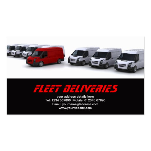 Fleet of vans business card (front side)