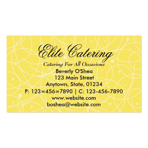 Flemish Business Card/ Yellow (back side)