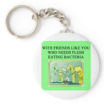 flesh eating bcateria keychain