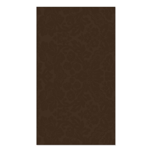 Fleur #1C Chic Brown Damask Business Card (back side)