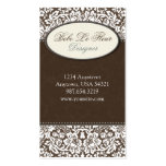 Fleur #1C Chic Brown Damask Business Card business cards