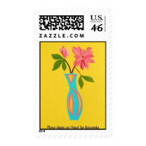 Fleur dans un Vase PAINTING POSTAGE STAMP