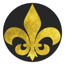 Fleur De Art Gold Rust Round Stickers