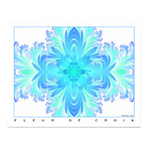 Fleur de Croix - Aqua posters by sssowers Fleur de Croix - Aqua posters