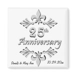 Fleur De Lis 25th Anniversary Party Favors Magnets