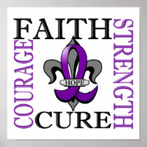 Fleur De Lis 3 Alzheimer's Disease Print