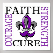 Fleur De Lis 3 Alzheimer's Disease Print