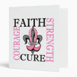 Fleur De Lis 3 Breast Cancer 3 Ring Binder