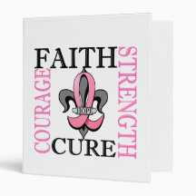 Fleur De Lis 3 Breast Cancer 3 Ring Binder