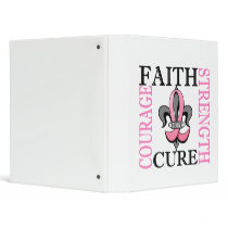 Fleur De Lis 3 Breast Cancer 3 Ring Binder