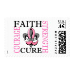 Fleur De Lis 3 Breast Cancer Postage
