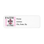 Fleur De Lis 3 Breast Cancer Return Address Labels