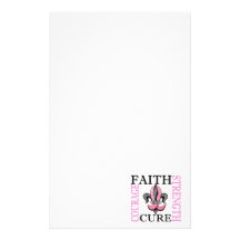 Fleur De Lis 3 Breast Cancer Stationery Design