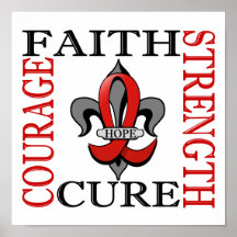 Fleur De Lis 3 Heart Disease Print