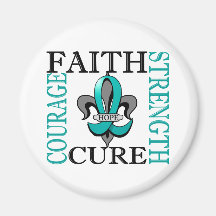 Fleur De Lis 3 Ovarian Cancer Magnet