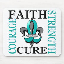 Fleur De Lis 3 Ovarian Cancer Mouse Pads
