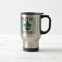 Fleur De Lis 3 Ovarian Cancer Mug