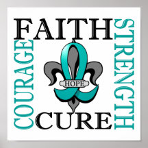 Fleur De Lis 3 Ovarian Cancer Print