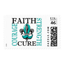 Fleur De Lis 3 Ovarian Cancer Stamps