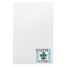 Fleur De Lis 3 Ovarian Cancer Stationery Design