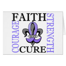 Fleur De Lis 3 Stomach Cancer Greeting Card
