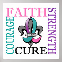 Fleur De Lis 3 Thyroid Cancer Poster