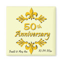 Fleur De Lis 50th Anniversary Party Favours magnet