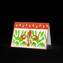 Fleur De Lis Abstract Christmas cards