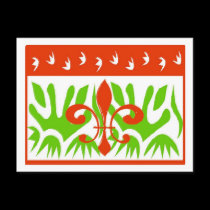 Fleur De Lis Abstract Christmas postcards