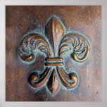 Fleur De Lis, Aged Copper-Look Printed posters