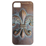 Fleur De Lis, Aged Copper-Look Printed iPhone 5 Covers