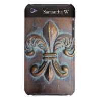 Fleur De Lis, Aged Copper-Look Printed Barely There iPod Case