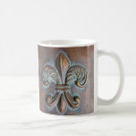 Fleur De Lis, Aged Copper-Look Printed mugs