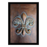Fleur De Lis, Aged Copper-Look Printed Custom Invitations